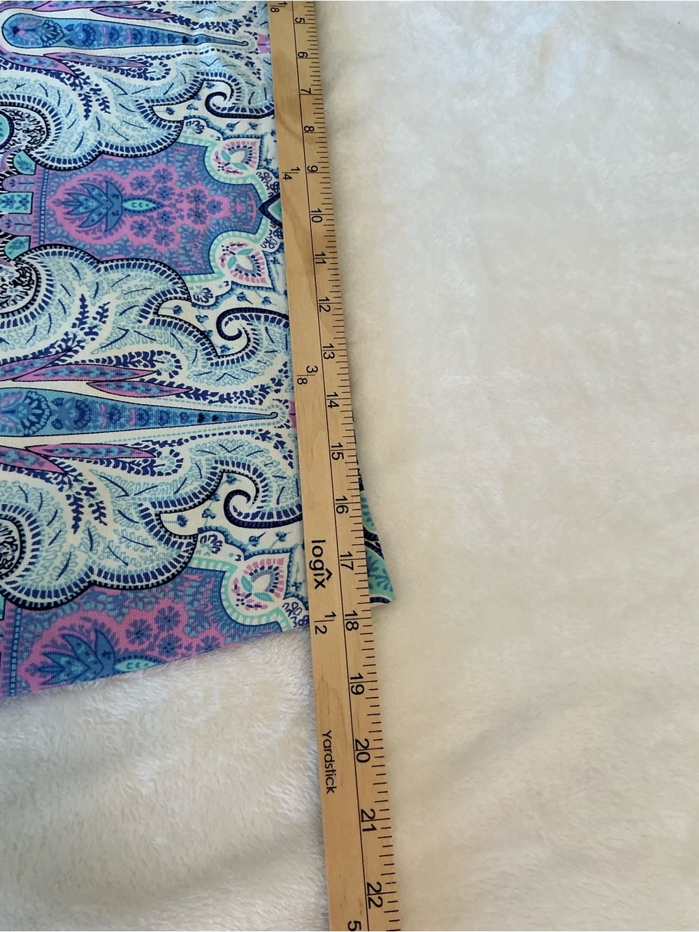 Talbots Summer Church Office A-Line Skirt Sz 12 Paisley Cotton-Blue/Lavender - Picture 7 of 12